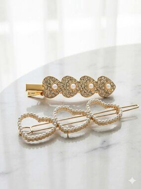 2 Piece Heart Hair Ladies Accessory Set